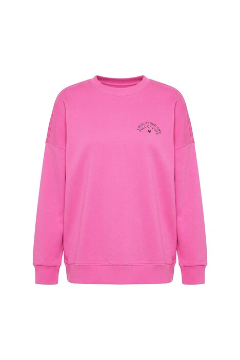 Mikina, volný střih, duhová výšivka