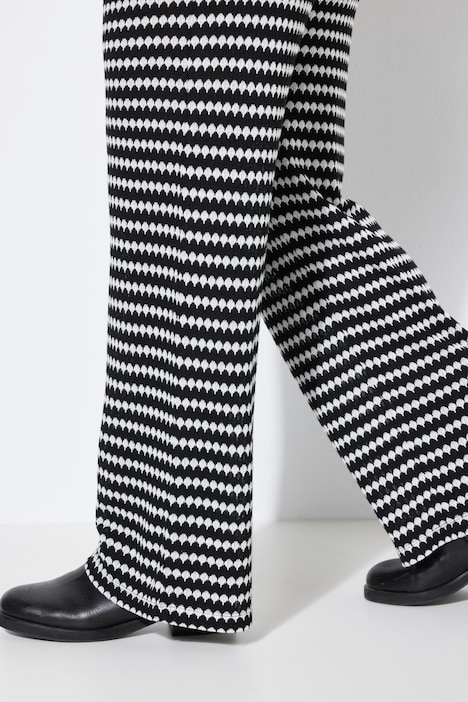 Hose, Wide Legs, Struktur, Muster, Elastikbund