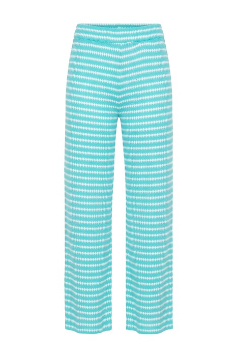 Kalhoty, široké nohavice, texturované a proužky, elastický pas