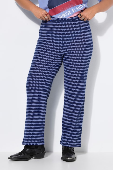 Hose, Wide Legs, Struktur, Muster, Elastikbund