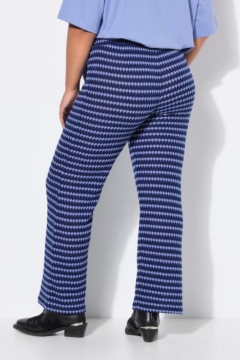 Hose, Wide Legs, Struktur, Muster, Elastikbund