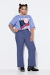 Hose, Wide Legs, Struktur, Muster, Elastikbund