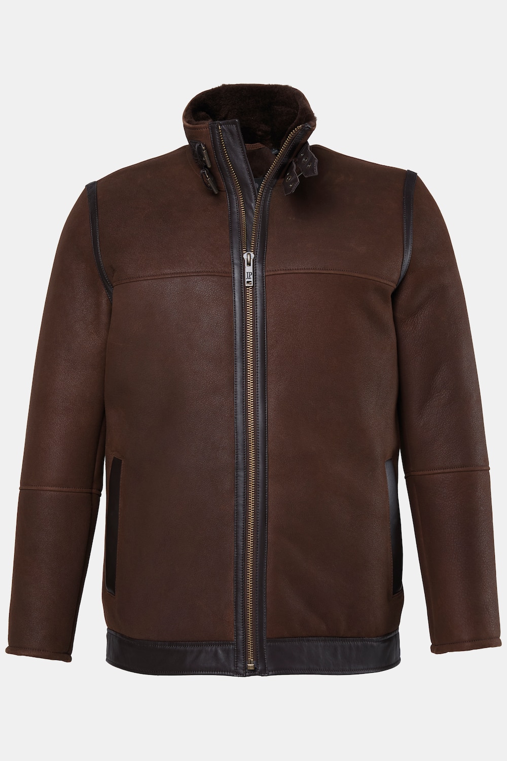 Lederjacke aus echt gewachsenem Lammfell, Pilotenstyle, Premiumqualität, bis 7XL