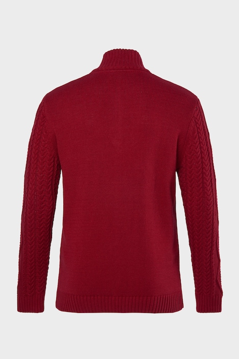 Men+ Troyer, Zopfmuster, Stehkragen mit Zipper, bis 8 XL