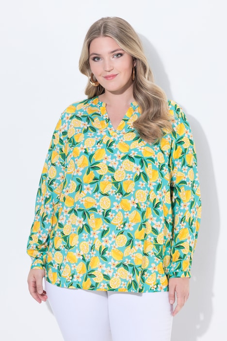 Bluse, Regular Fit, Muster, Langarm