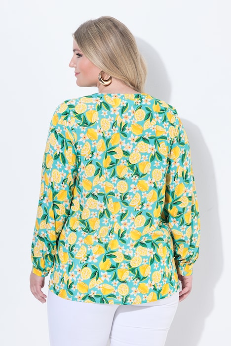 Bluse, Regular Fit, Muster, Langarm