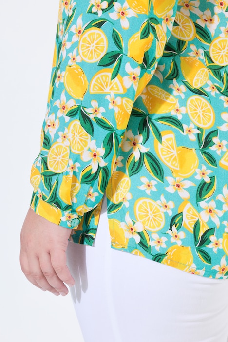 Bluse, Regular Fit, Muster, Langarm