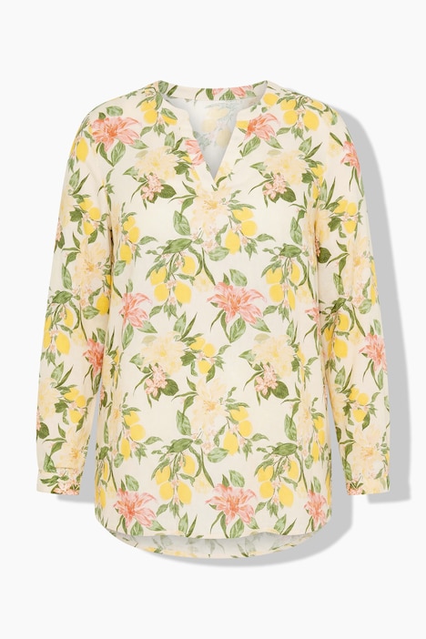 Bluse, Regular Fit, Muster, Langarm
