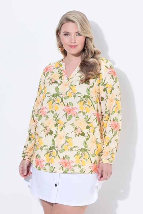Bluse, Regular Fit, Muster, Langarm