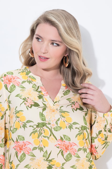 Bluse, Regular Fit, Muster, Langarm
