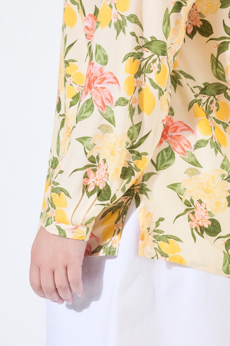 Bluse, Regular Fit, Muster, Langarm
