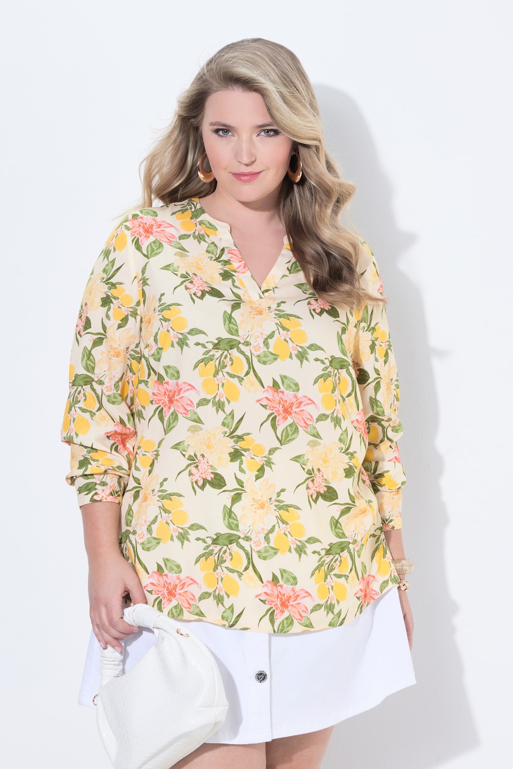 Bluse, Regular Fit, Muster, Langarm