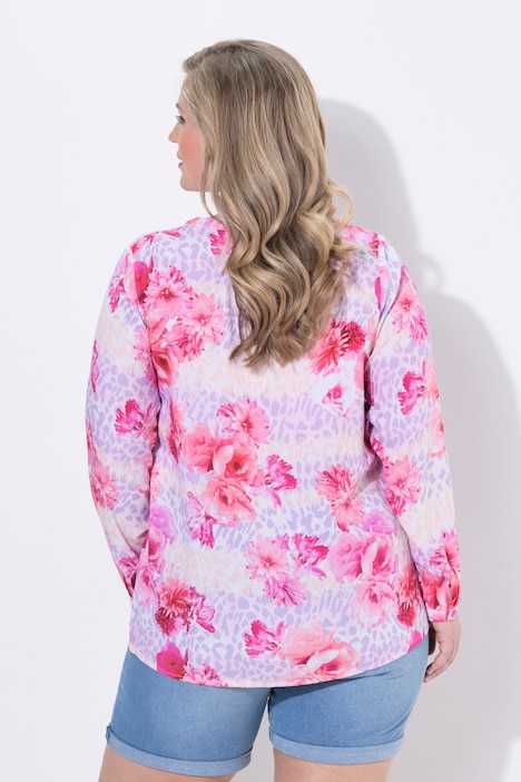 Bluse, Regular Fit, Muster, Langarm
