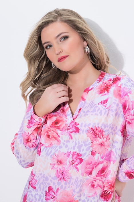 Bluse, Regular Fit, Muster, Langarm
