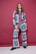 Hose, Wide Legs, Satin, Tuch-Print, Elastikbund