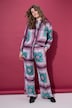 Hose, Wide Legs, Satin, Tuch-Print, Elastikbund
