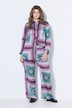 Hose, Wide Legs, Satin, Tuch-Print, Elastikbund