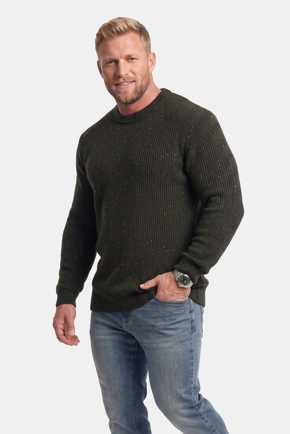 Men+ Pullover, extrawarm, Noppenstrick, bis 8 XL