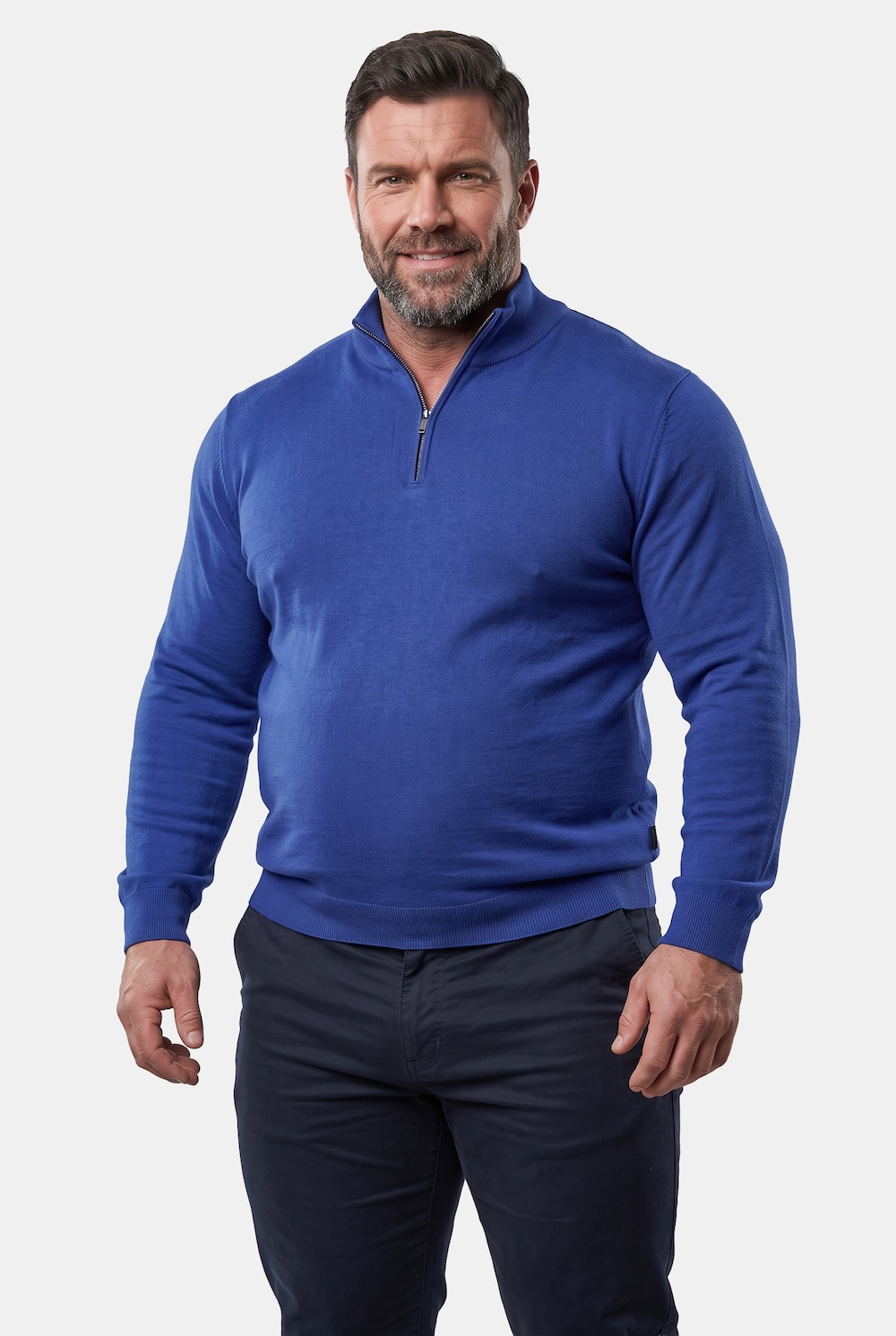 Men+ Troyer, Feinstrick, Stehkragen mit Zipper, bis 8 XL