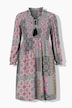 Midikleid, Patchdruck, A-Linie, Tunika-Ausschnitt