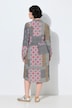 Midikleid, Patchdruck, A-Linie, Tunika-Ausschnitt