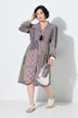 Midikleid, Patchdruck, A-Linie, Tunika-Ausschnitt