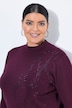 Pullover, Ziersteinchen, Stehkragen, Langarm