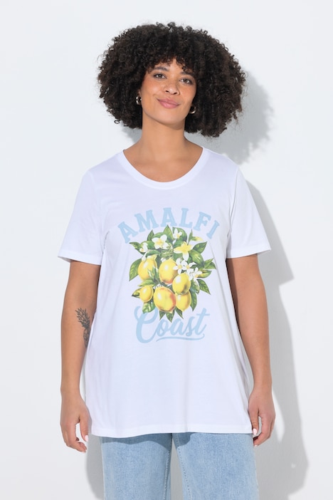 T-Shirt, A-Linie, Amalfi Zitronen-Motiv, Halbarm