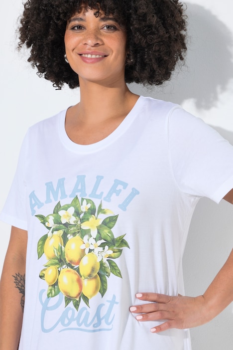 T-Shirt, A-Linie, Amalfi Zitronen-Motiv, Halbarm