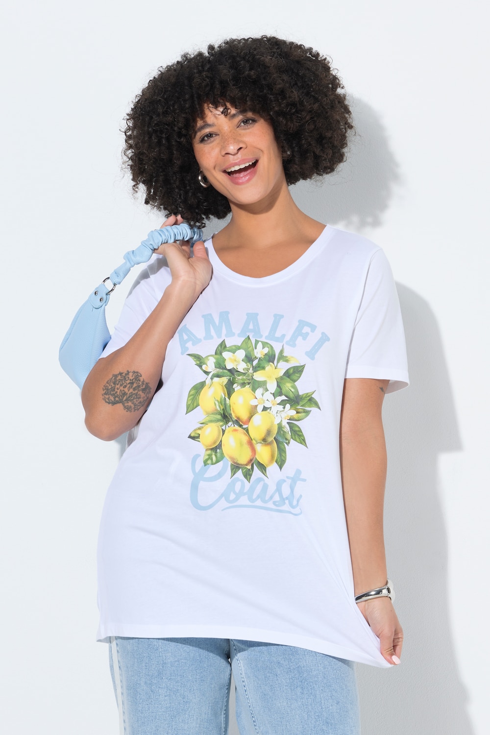 T-Shirt, A-Linie, Amalfi Zitronen-Motiv, Halbarm