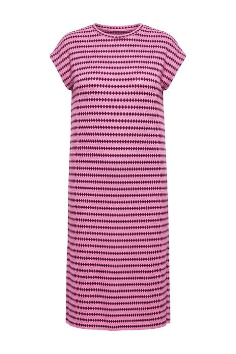 Midi šaty, oversized, žerzej, strukturované pruhy, bez rukávů