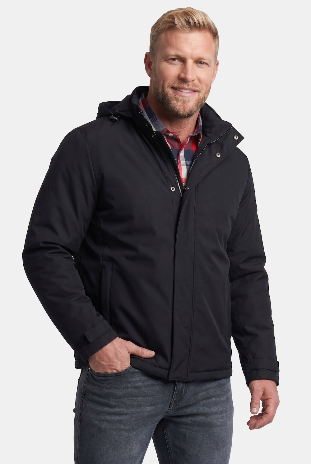 Jacke, Kapuzenkragen, leicht gefüttert, bis 8 XL