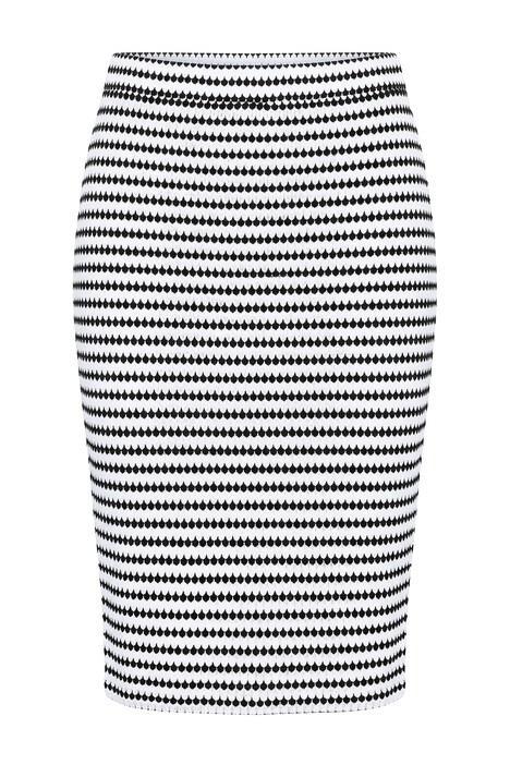 midi dresová sukně, slim fit, strukturované pruhy