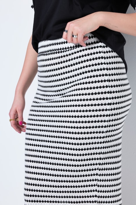 Midi-Jerseyrock, Slim Shape, Strukturringel