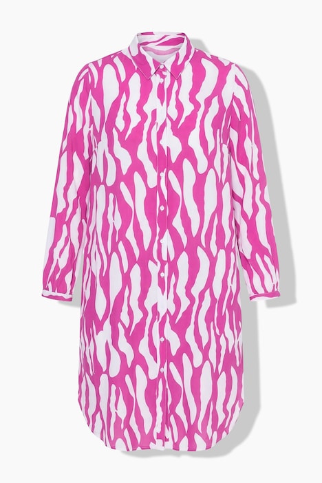 Tunique extra-longue, imprimé zèbre, manches longues