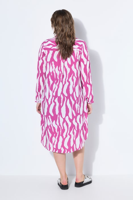 Tunique extra-longue, imprimé zèbre, manches longues