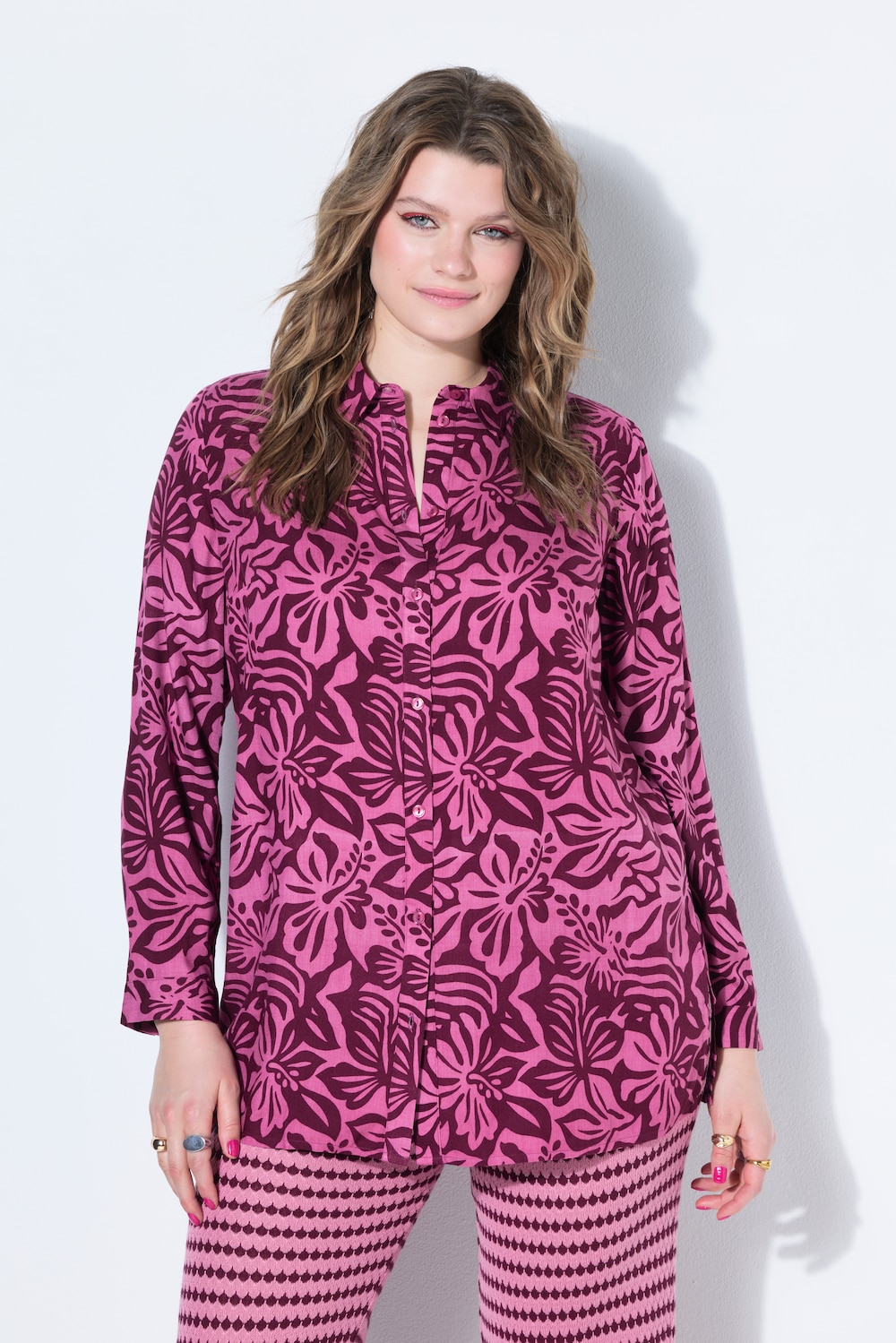 Hemdbluse, Straight Shape, Flower-Print