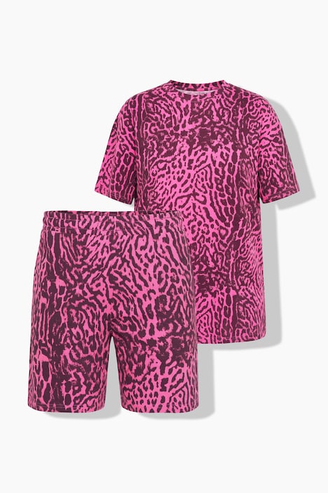 Pyjama, korte tweedelige set, luipaardprint