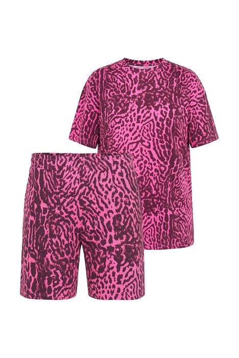 Pyžamo, krátký dvoudílný set, leopardí vzor