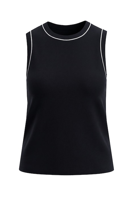 Žebrovaný top, úzký střih, ozdobné lemování