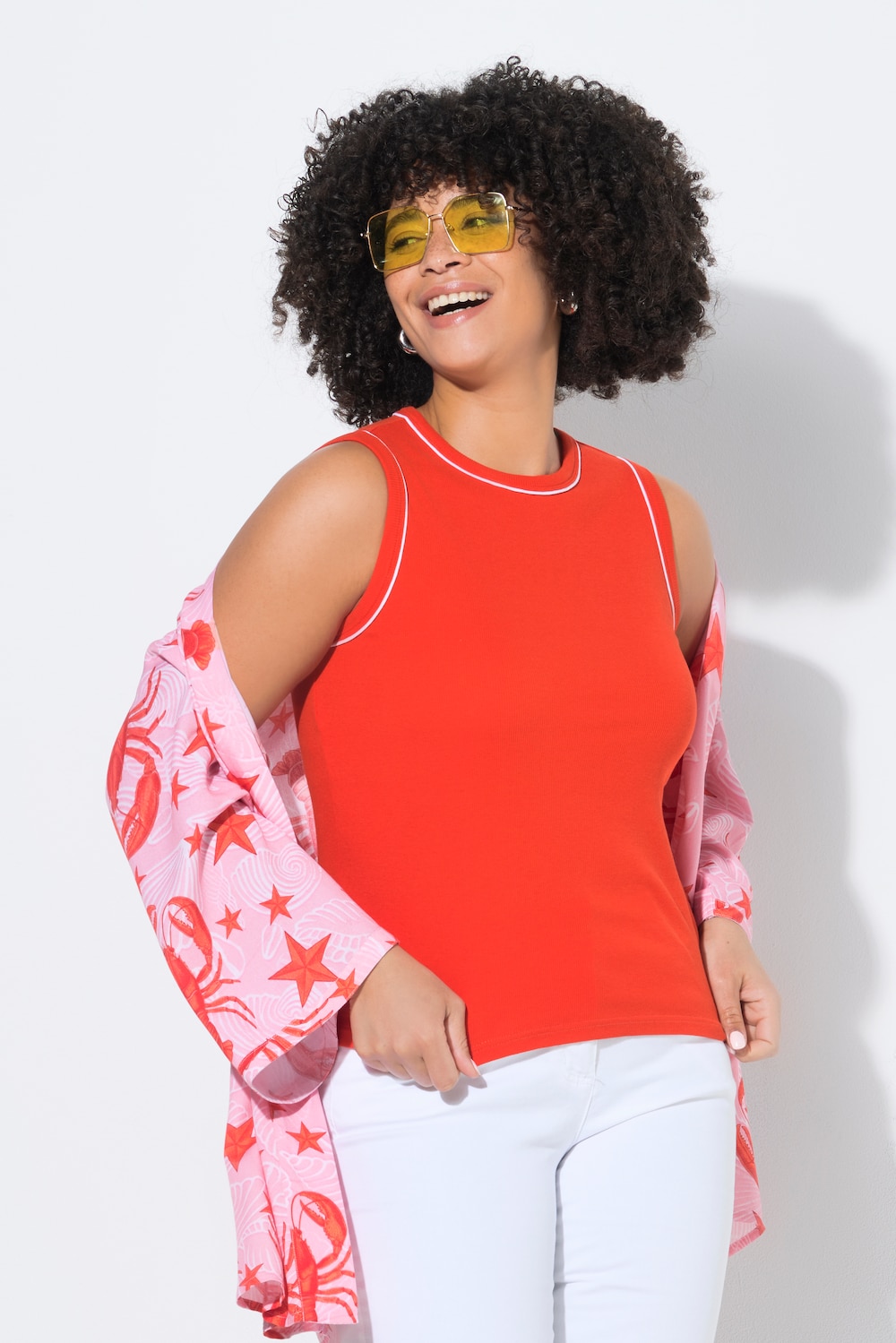 Ripptop, Slim Fit, Zierpiping