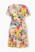 Vestido, corte evasé, estampado completo, cinta para anudar en la cintura