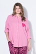 Oversized Muslin Heart Patch Button-Down Blouse