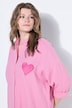 Oversized Muslin Heart Patch Button-Down Blouse