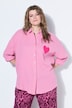 Oversized Muslin Heart Patch Button-Down Blouse