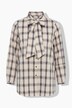 Bluse, Karo, abnehmbare Schluppe, Hemdkragen, Langarm