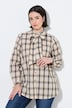 Bluse, Karo, abnehmbare Schluppe, Hemdkragen, Langarm