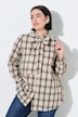 Bluse, Karo, abnehmbare Schluppe, Hemdkragen, Langarm
