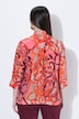Cupro-blouse, print, opstaande kraag, 3/4-mouwen