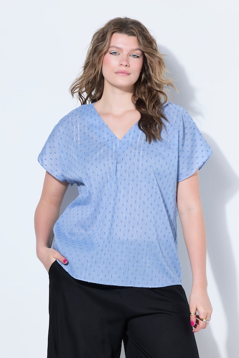 Blusenshirt, oversized, Struktur und Glitzer